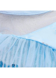 Hopscotch Hopscotch Girls Sequin Embellished Maxi Gown In Blue Color For Ages 2-3 Years  - Image 3