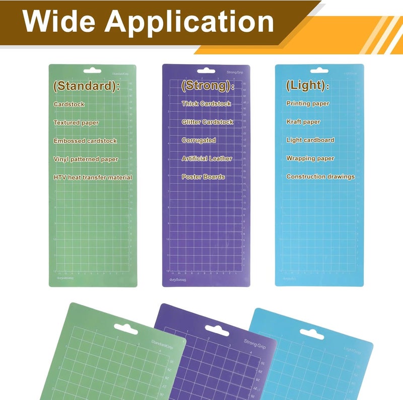 Rierdge Cutting Mat, 3 Pack (4.5x12 Inch) Strong & Standard & Light Replacement Adhesive Cut Mats - Image 4