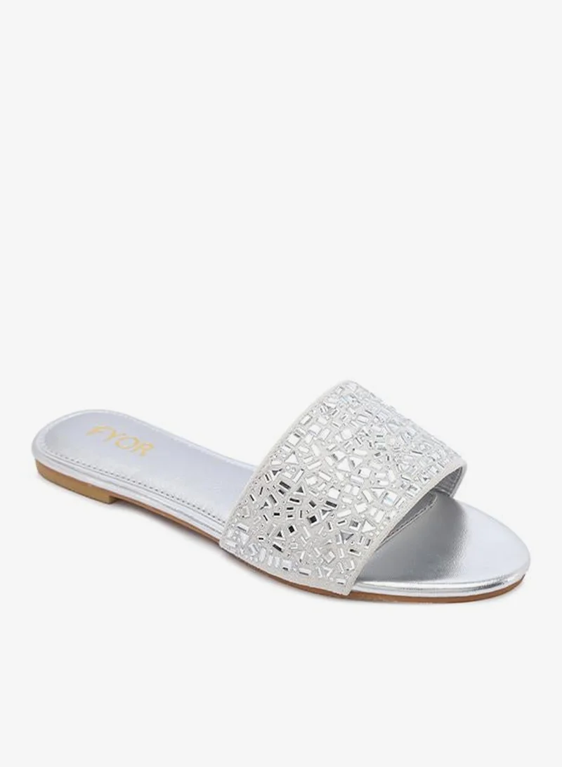 فايور Geometric Embellished Flat Sandal MY 376