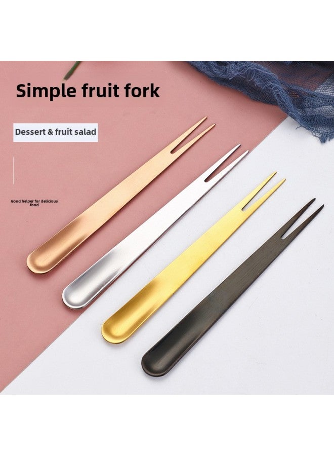 Stainless Steel Dual-purpose Fork Spoon Creative Moon Cake Dessert Cake Fork Baking Cloth Wheel Manufacturers Wholesale Customer LOGO-Color:Rose Gold Dual-purpose Fork - Image 2