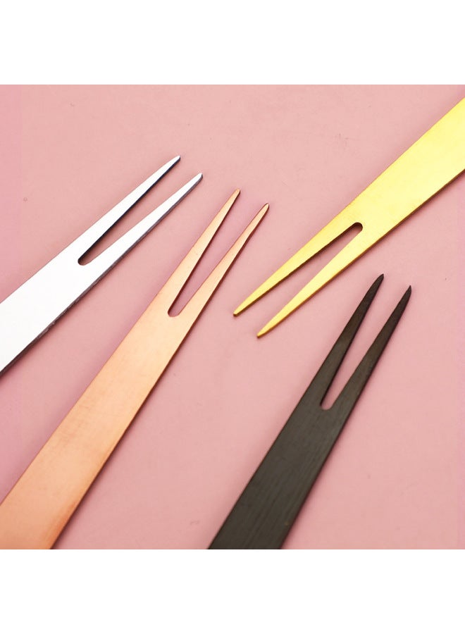Stainless Steel Dual-purpose Fork Spoon Creative Moon Cake Dessert Cake Fork Baking Cloth Wheel Manufacturers Wholesale Customer LOGO-Color:Rose Gold Dual-purpose Fork - Image 3