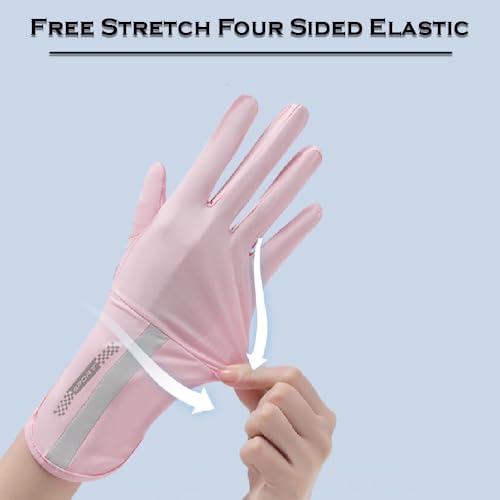 Zebroc 2 PCS Ice Silk Hand Gloves for UV Sun Protection, Anti-UV Breathable Sunscreen Driving Hand Gloves for Bike Riding, Cooling Arm Full Finger Car Driving Mitten (Purple) - Image 3
