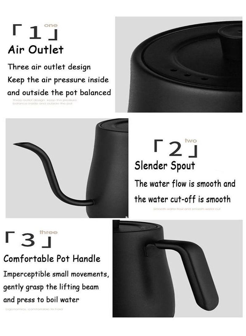 Captaintech Slender Nozzle Electric Kettle Coffee Pot Automatic Temperature Control And Heat Preservation Integrated Constant Temperature - Image 4