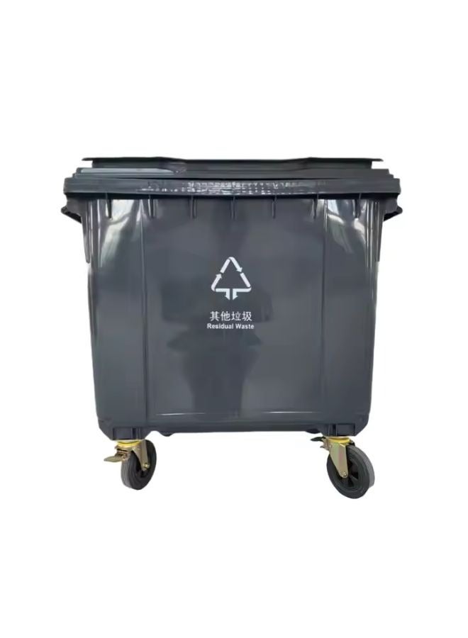 مجال العربية سلة مهملات ( 1100 لتر ) لون رمادي بكفرات - Image 2