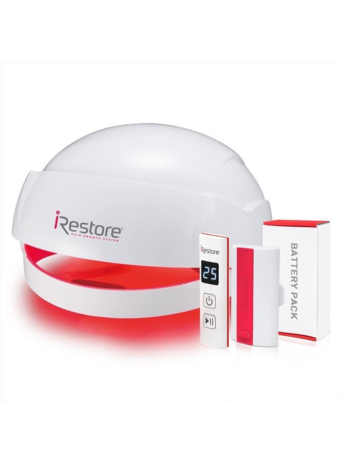 iRestore Essential Laser Hair Growth System + Rechargeable Battery Pack - FDA Cleared Hair Growth for Men & Hair Loss Treatments for Women with Thinning Hair, Hair Regrowth for Women - Image 1