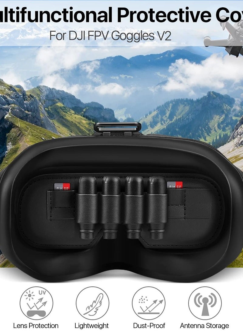 SYOSI Drone Goggles Protector, for DJI FPV Goggles V2 Lens Storage Cover with SD Card Slot, Light/Dust/Scratch Resistant Cover Drone Accessories - Image 3