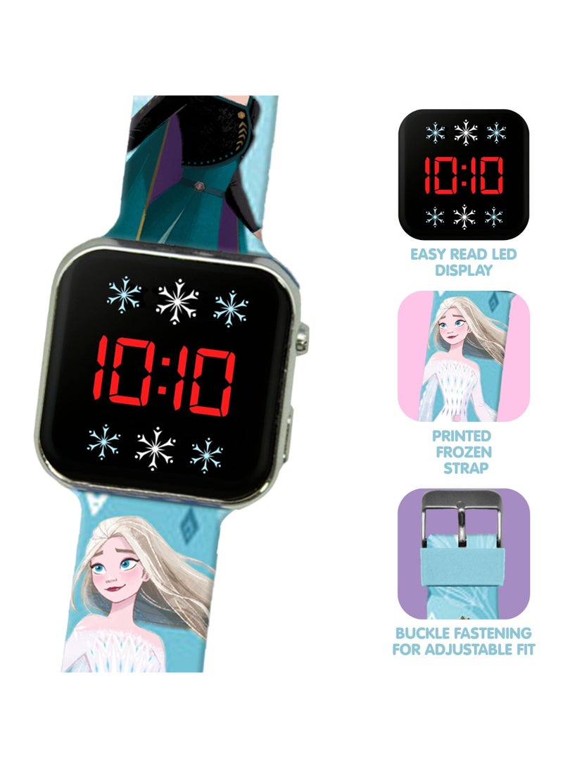 ديزني ساعة يد بناتي بإضاءة  وطبعة فروزن - Image 3