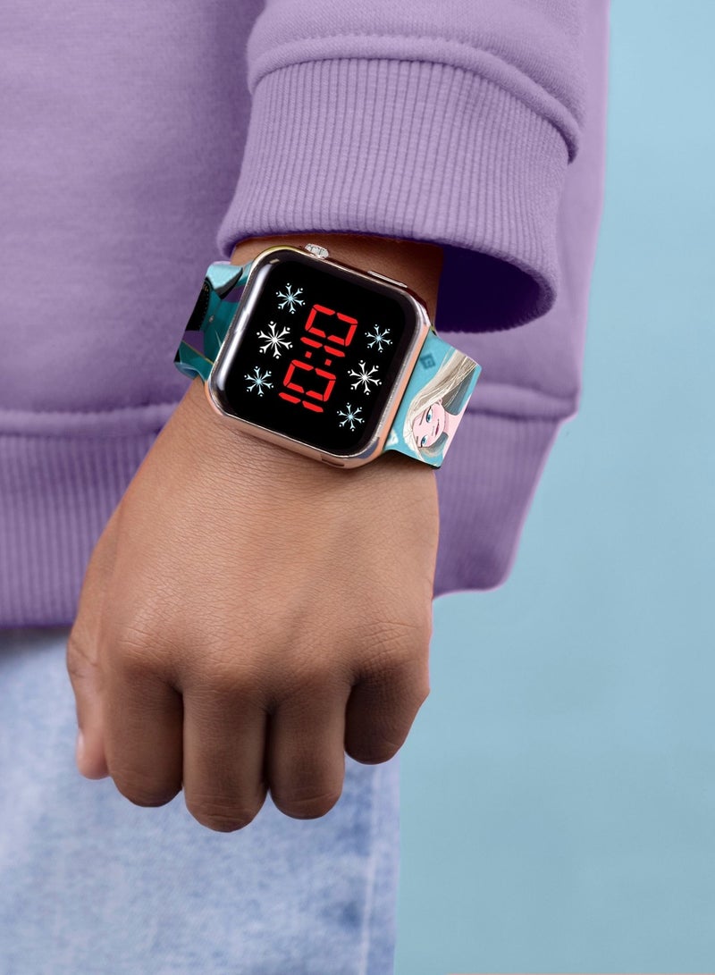 ديزني ساعة يد بناتي بإضاءة  وطبعة فروزن - Image 4