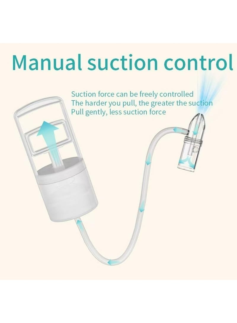 YOUGE Nasal Aspirator for Baby, with 2 Suction Heads Portable Hand Puller Nose Sucker, Quiet Suction Easy to Operate | Reusable | Soft Silicone Nose Cleaner for Fast and Effective Relief of Nasal Congestion in Infant - Image 3