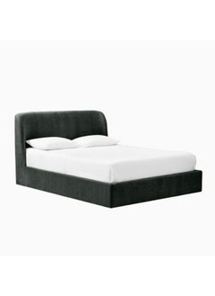 Homzmart MDF and Swedish Wood and Velvet Super King Bed 120x180x200 cm - Green  - Image 2