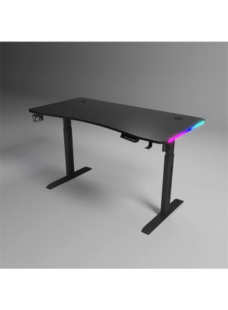 Multifunctional Adjustable Height Gaming Desk with RGB LED Lights, Wireless Remote, Handle Rack, Cup Holder, USB Socket and Headphone Hook 120 CM - pzsku/Z1130175947FCB96C65FBZ/45/_/1731939068/f6ccebb3-eb3d-4abd-80ad-8d60af486552
