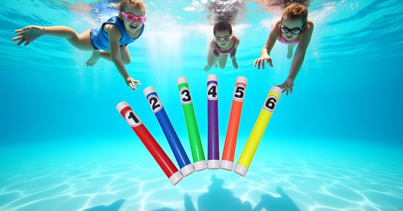 Fitfix® Multicolor Swim Pool GameToy Diving Sticks/Underwater Swimming Diving Pool Toy Training Dive Toys Pool Diving Sticks Swimming Pool Stick Set for Teens Learning to Swim in Vibrant 6 Colors - Image 2