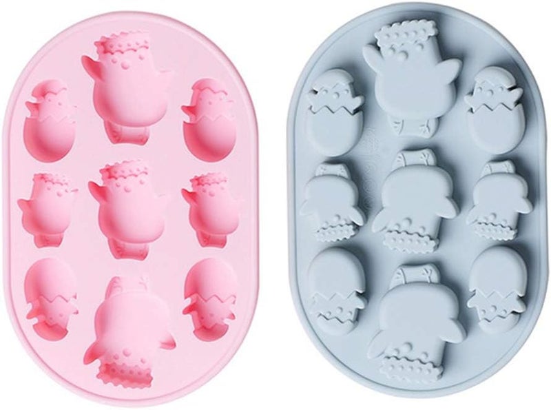 comfrt 2pcs Silicone Baking Molds 3D Easter Chick Molds Cake Molds Decorative Fondant Molds for Chocolate Candy Dessert Sugar Cake Cupcake Oreos Resin Clay - Image 1