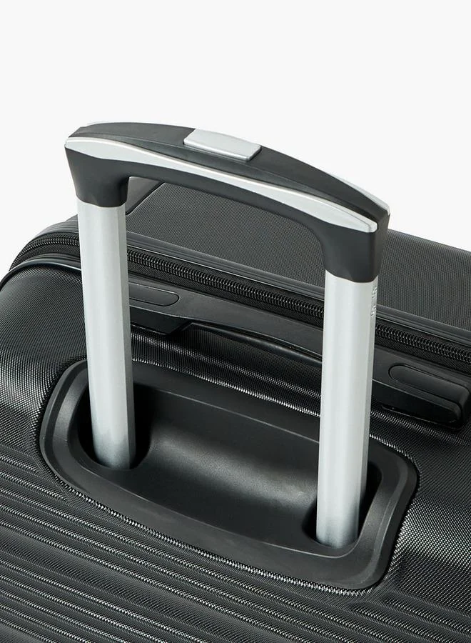 Wave BLACK Textured Hardcase Luggage Trolley With Retractable Handle - 20 Inches Cabin Bag  | Best Price UAE