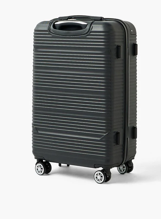 Wave BLACK Textured Hardcase Luggage Trolley With Retractable Handle - 20 Inches Cabin Bag  | Best Price UAE