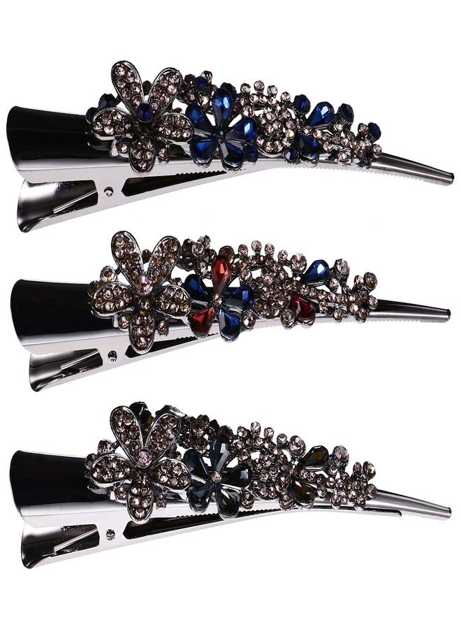 KALLORY Crystal Hair Clips 3 Pcs Large Rhinestone Alligator Clips for Women Hair Styling Festival and Daily Wear Accessories - Image 1