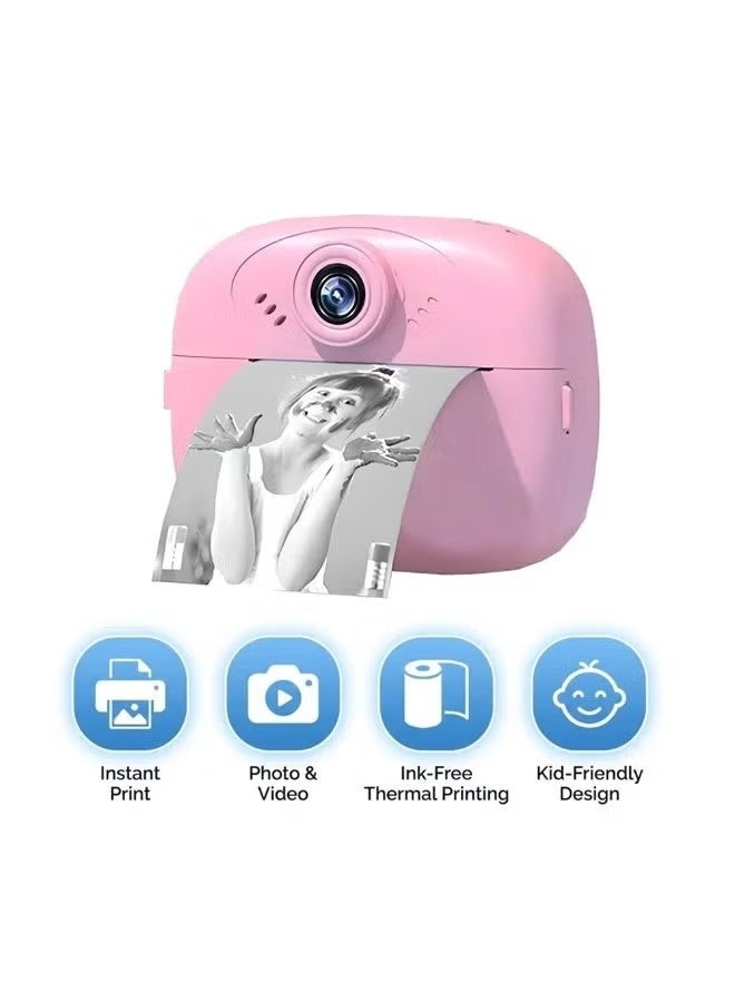 سمارت باري كاميرا الطباعة الفورية للأطفال Smartberry KC02، كاميرا طباعة حرارية للأطفال بشاشة LCD مقاس 2.4 بوصة | تسجيل فيديو، مشغل MP3، بطارية قابلة للشحن، تتضمن ورق طباعة، لون وردي - Image 2