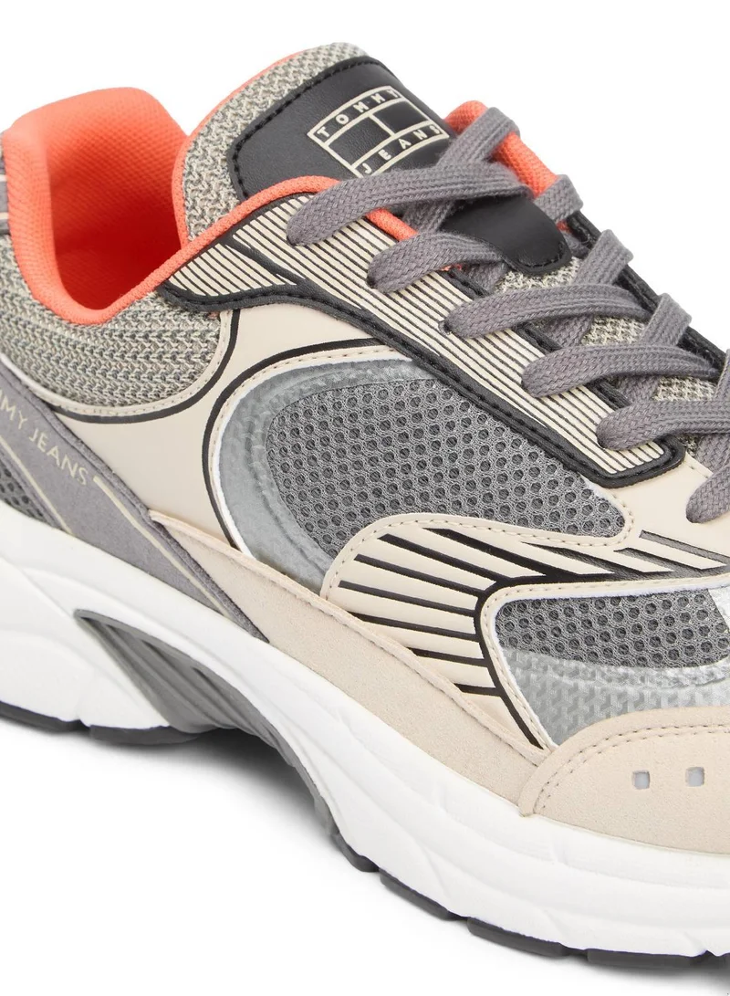 Tommy Jeans Gulf Sans/Zinc Grey Archive Mesh Trainers for Men | Best Price UAE