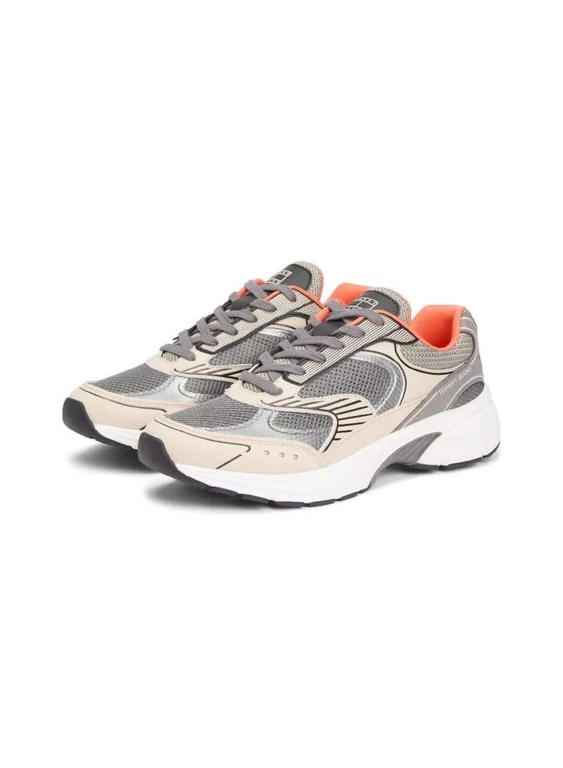 Tommy Jeans Gulf Sans/Zinc Grey Archive Mesh Trainers for Men | Best Price UAE