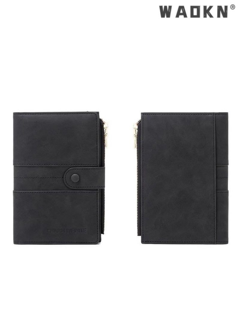 WAOKN RFID Anti-Theft Smart Travel Document Holder, Multi-Function Passport Clip, Document Storage Bag, Essential Overseas Passport Bag, Portable and Secure（black）  - Image 2