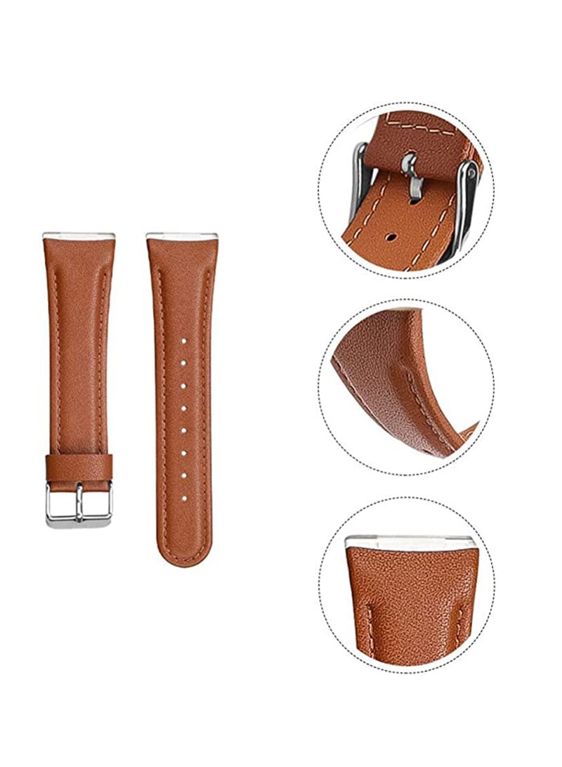 Captaintech Leather Bands Compatible for Fitbit Versa 3 Bands Fitbit Sense Bands for Women Men, Classic Soft Leather Replacement Wristbands Strap for Fitbit Versa 3 Fitbit Sense - Image 1
