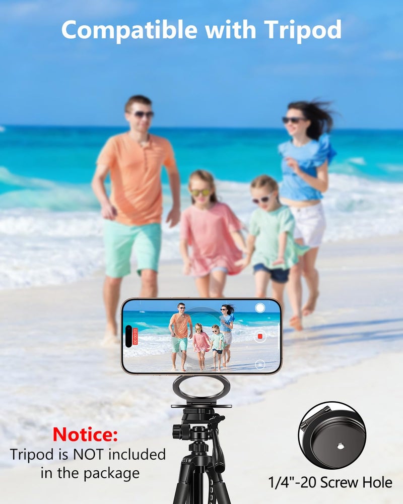 MAGDIGITEH Dual Magnetic Phone Ring Holder for MagSafe, Compatible with Magnet Gym Golf, Car Mount, 1/4" Screw Hole Tripod Adapter Mount, Phone Grip for iPhone 17/16/15/14/13/12 Pro Max/Samsung & Androids - Image 4