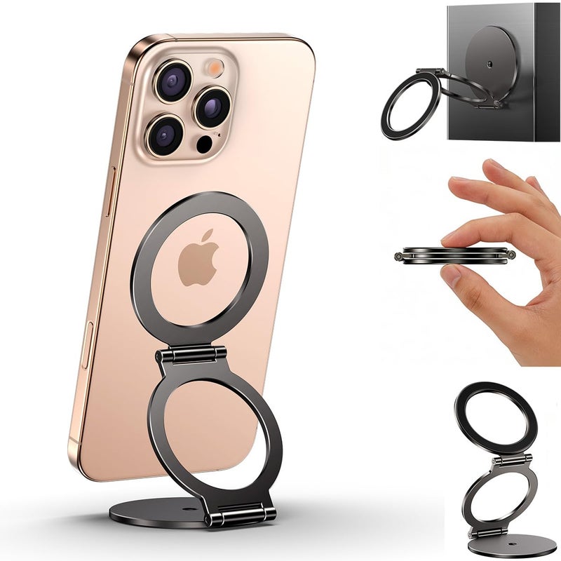 MAGDIGITEH Dual Magnetic Phone Ring Holder for MagSafe, Compatible with Magnet Gym Golf, Car Mount, 1/4" Screw Hole Tripod Adapter Mount, Phone Grip for iPhone 17/16/15/14/13/12 Pro Max/Samsung & Androids - Image 1