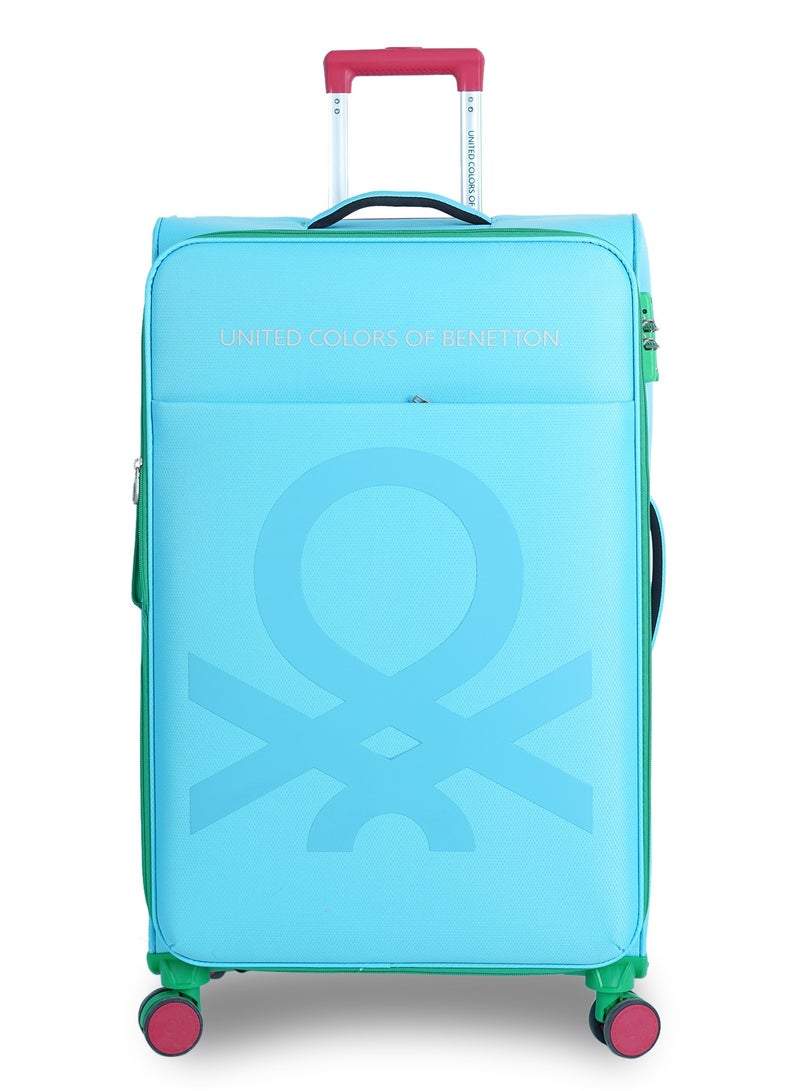 UNITED COLORS OF BENETTON BNTE-50 Set of 2 Luggage with TSA Lock| Material- Soft Trolley with lightweight| Adjustable Trolley Handle | Smooth Dual Wheels 360degree rotate|SIZE-20/28| LIGHT BLUE - Image 2