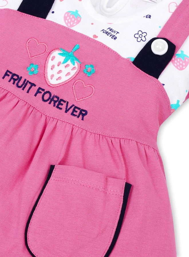 FEBVIBE Pure Cotton Embroidered Round Neck Baby Girl Frock and Panty Set | Short Sleeve Fit and Flare Frock Dress Ideal for Baby Girls Party and Festival (12-18 Month, Pink) - Image 4