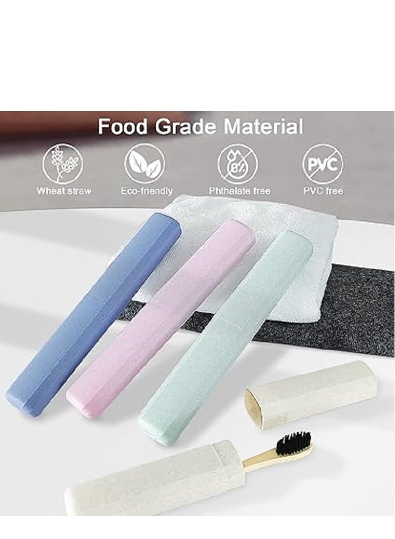 4 مجموعات من حافظة فرشاة الأسنان المحمولة للسفر مع حامل فرشاة الأسنان البلاستيكي القابل للتنفس للاستخدام في المنزل والسفر والأعمال والتخييم والمدرسة - Image 2