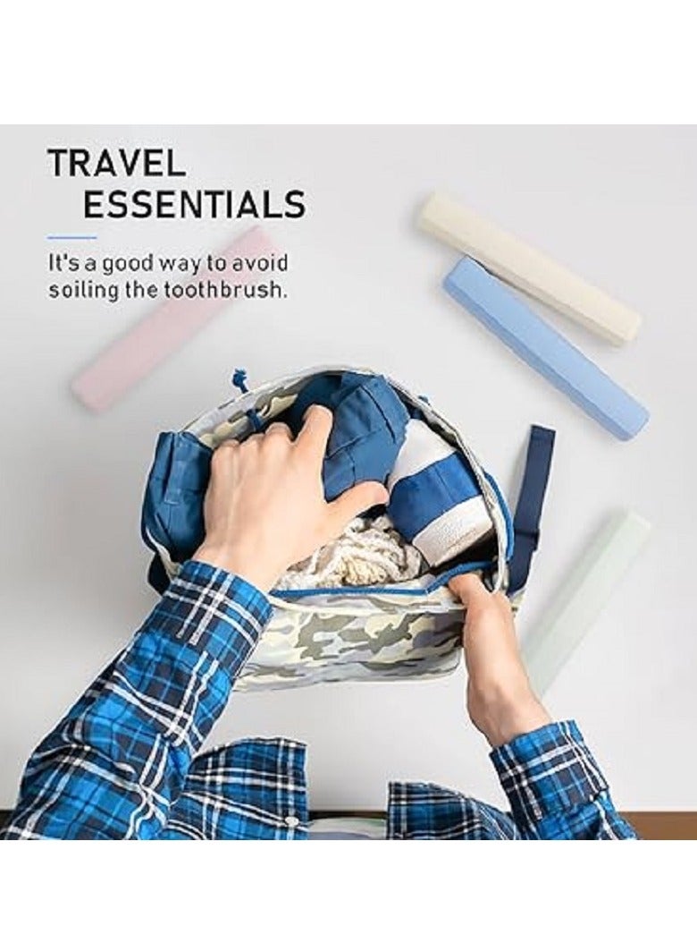 4 مجموعات من حافظة فرشاة الأسنان المحمولة للسفر مع حامل فرشاة الأسنان البلاستيكي القابل للتنفس للاستخدام في المنزل والسفر والأعمال والتخييم والمدرسة - Image 5