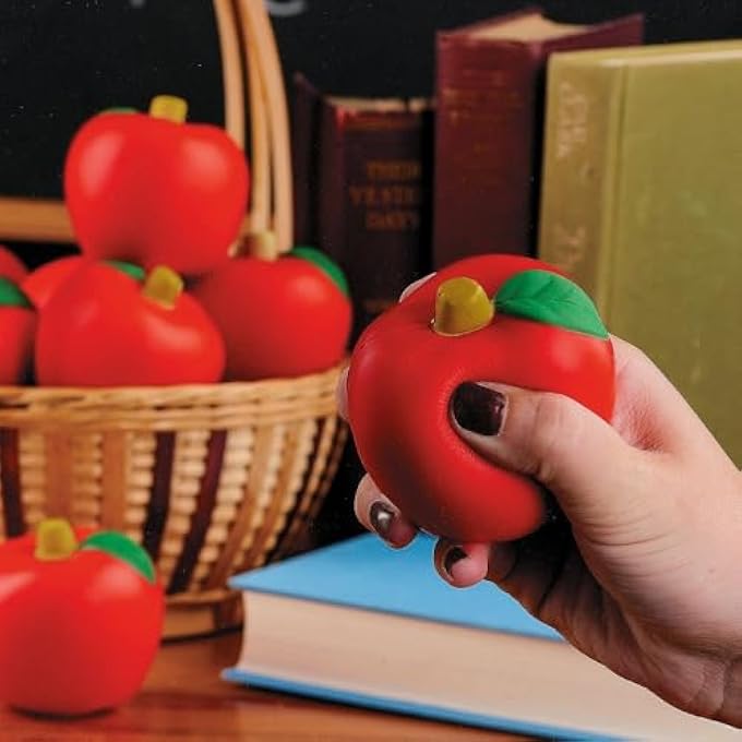 Fun Express Apple Shaped Squish Stress Toys (set of 12 pieces) Party Favor and Classroom Giveaways - Image 2