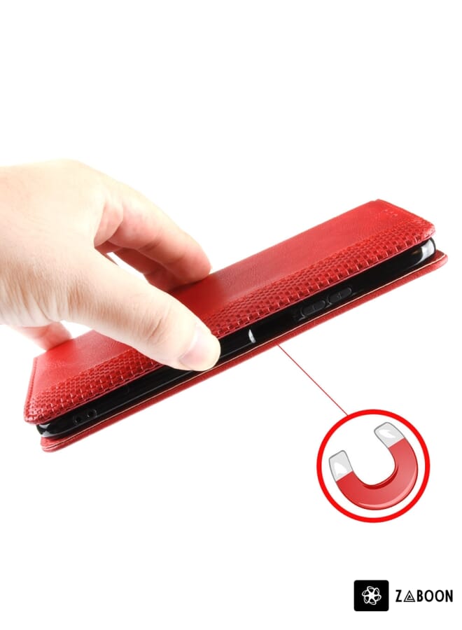 Zaboon Protective Case For vivo X90 5G Magnetic Buckle Retro Texture Leather - Image 5