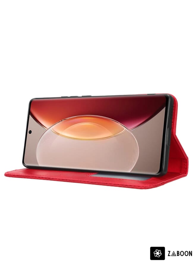 Zaboon Protective Case For vivo X90 5G Magnetic Buckle Retro Texture Leather - Image 4