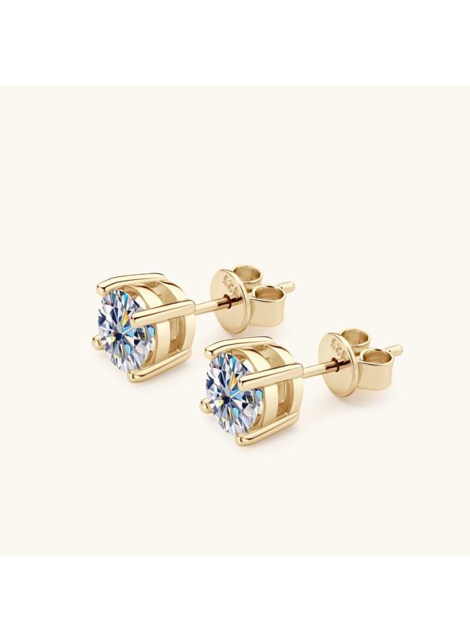 Special For D-color Six-claw Mosan Diamond Earrings Women's Explosions Design High-end Sense 925 Pure White Fungus Jewelry
