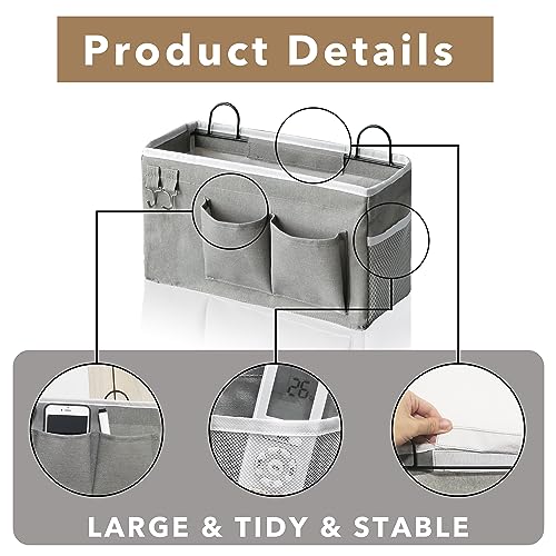 Kanrichu 2pcs Hanging Baskets for Organizing,Fabric Wall storage Basket,Wall Organizer for Closet,Kitchen, Bedroom, Office, RV Camper,Locker (Gray) - Image 5