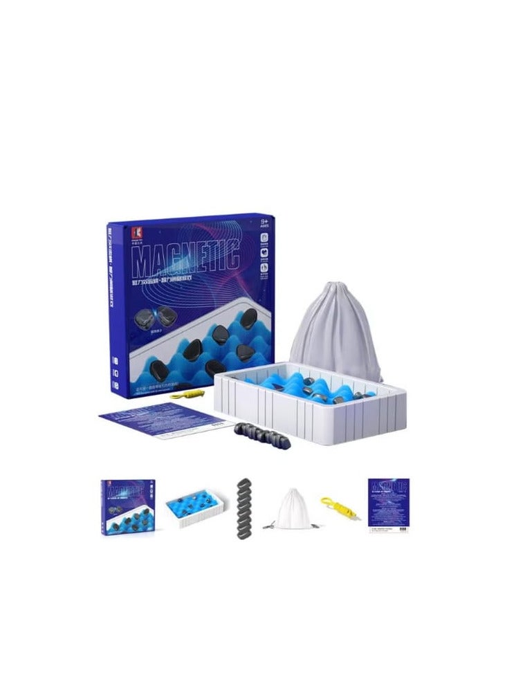 لعبة شطرنج مغناطيسية من كنجو فلاي، لعبة طاولة مغناطيسية ممتعة، لعبة لوح مغناطيسي، لعبة استراتيجية للأطفال والكبار، ألعاب حفلات عائلية (أ) - Image 1