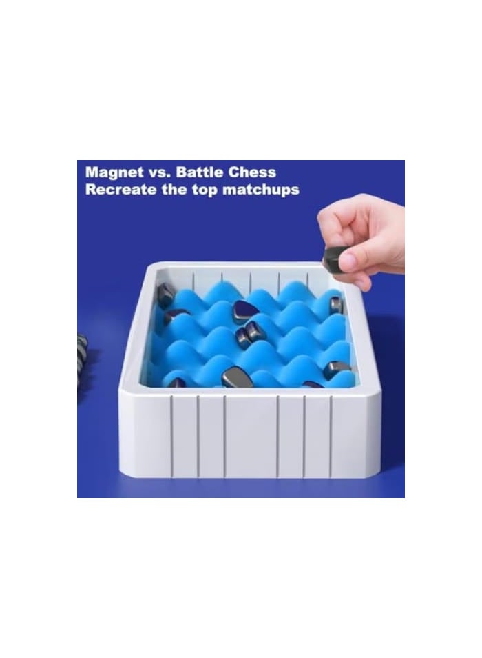 لعبة شطرنج مغناطيسية من كنجو فلاي، لعبة طاولة مغناطيسية ممتعة، لعبة لوح مغناطيسي، لعبة استراتيجية للأطفال والكبار، ألعاب حفلات عائلية (أ) - Image 2