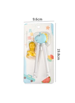 Generic Creative Cartoon Children's Practice Chopsticks Portable Baby Feeding Training Chopsticks Meal Study-Color:Insert Card With Tiger Mouth Chopsticks-blue Unicorn  - Image 1