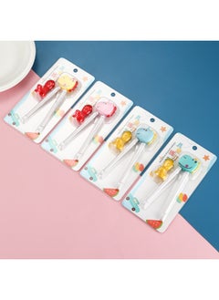 Generic Creative Cartoon Children's Practice Chopsticks Portable Baby Feeding Training Chopsticks Meal Study-Color:Insert Card With Tiger Mouth Chopsticks-blue Unicorn  - Image 5