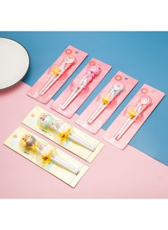 Generic Creative Cartoon Children's Practice Chopsticks Portable Baby Feeding Training Chopsticks Meal Study-Color:Insert Card With Tiger Mouth Chopsticks-blue Unicorn  - Image 4