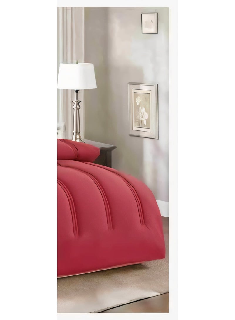 مارك مفرش نفرين ذو طابع وجهين فخم ملكي من خامه المايكروفايبر مقاس 1-لحاف 240*260سم، 1-شرشف   200*200 سم، 4-بيت مخده 50*75سم، 2- بيت مخده مربع 45*45سم. - Image 4