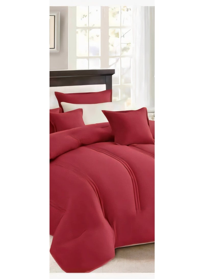 مارك مفرش نفرين ذو طابع وجهين فخم ملكي من خامه المايكروفايبر مقاس 1-لحاف 240*260سم، 1-شرشف   200*200 سم، 4-بيت مخده 50*75سم، 2- بيت مخده مربع 45*45سم. - Image 3