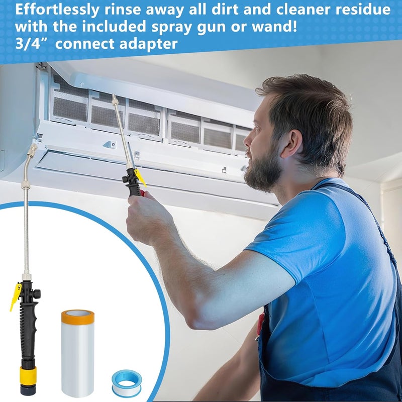 Aufind 7 PCS Different Air Conditioner Fin Cleaner kit, Brush Condenser Ac Coil Cleaner Air Refrigerator Fin Cleaner Evaporator Radiator Repair Clean Tool (Yellow) - Image 4