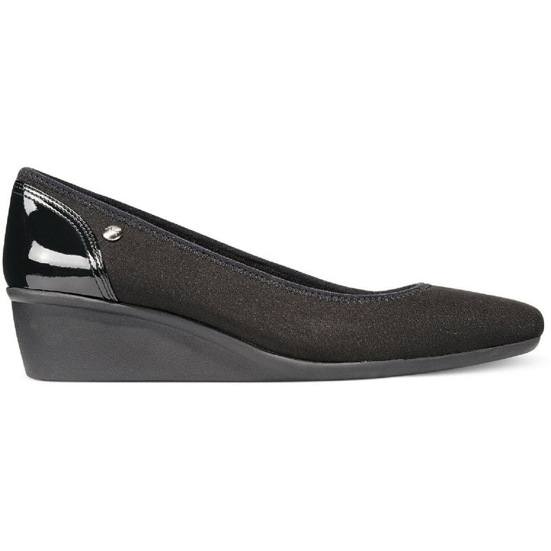 ANNE KLEIN AK Anne Klein Sport Women's Wisher Fabric Wedge Pump, Black, 6.5 M US - Image 4