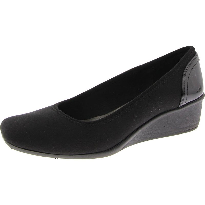 ANNE KLEIN AK Anne Klein Sport Women's Wisher Fabric Wedge Pump, Black, 6.5 M US - Image 3