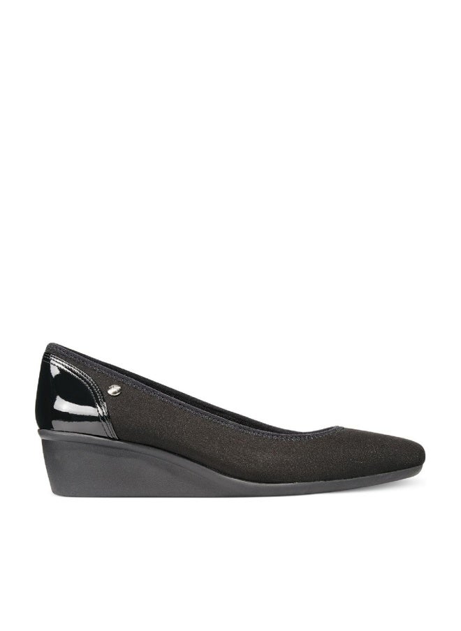 ANNE KLEIN AK Anne Klein Sport Women's Wisher Fabric Wedge Pump, Black, 6.5 M US - Image 1