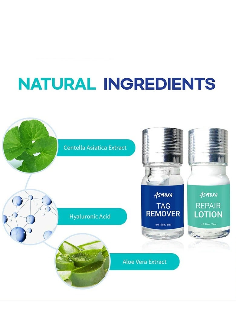ASMOXA Skin Tag and Wart Care Kit (5ml) with Repair Lotion (5ml) - Gentle u0026 Effective Formula with Aloe Vera for Smoother Skin Appearance, Easy to Use for Women - Image 4