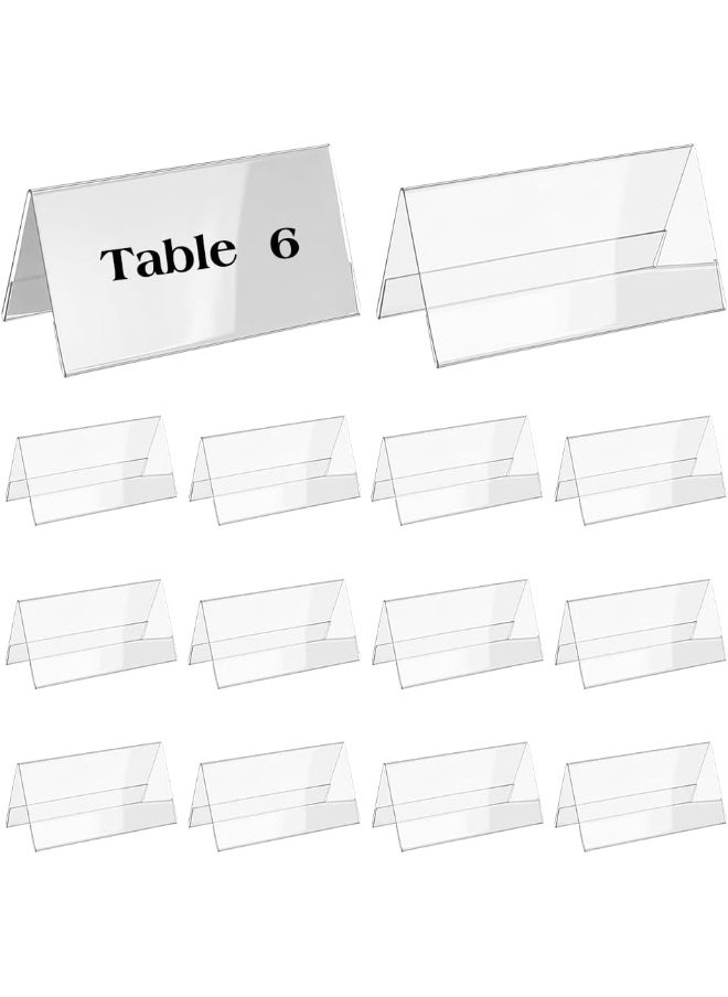 TPGP 16 Pack Acrylic Table Name Plates, 5.9x12cm Blank Name Plate Holder Desk Signs, Double-Sided Name Plate Display Stand for Business Office Meeting Classroom  - Image 1