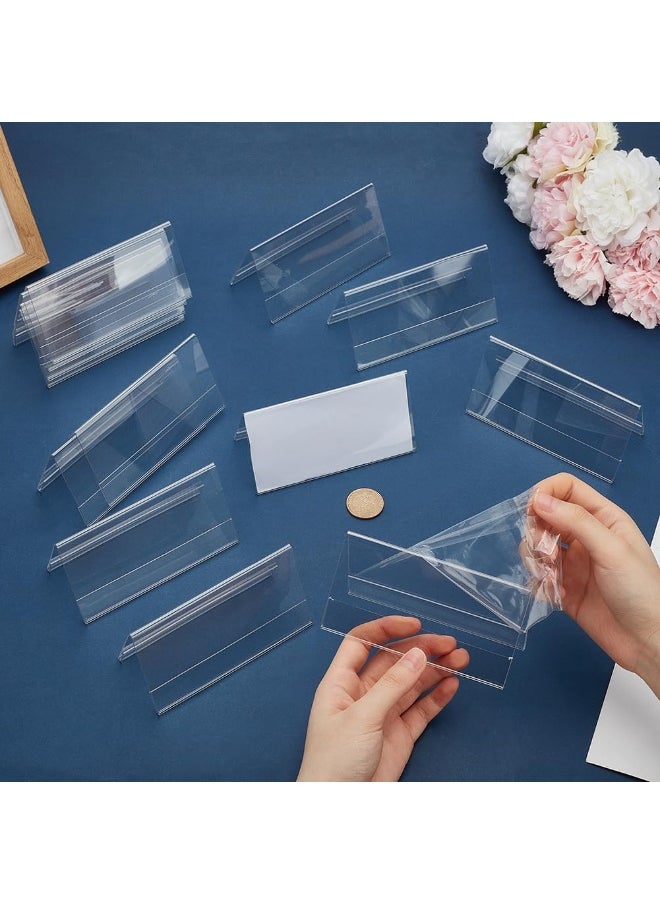TPGP 16 Pack Acrylic Table Name Plates, 5.9x12cm Blank Name Plate Holder Desk Signs, Double-Sided Name Plate Display Stand for Business Office Meeting Classroom  - Image 3